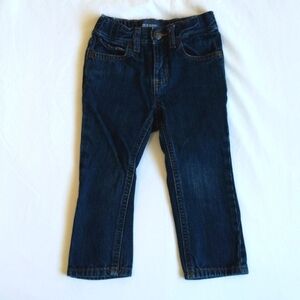 old navy straight leg dark wash denim jeans 2T toddler unisex gender neutral